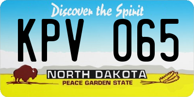ND license plate KPV065