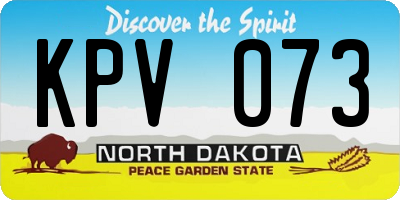 ND license plate KPV073