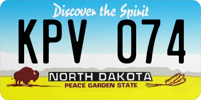 ND license plate KPV074