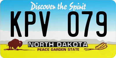 ND license plate KPV079