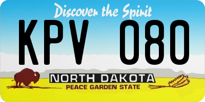 ND license plate KPV080