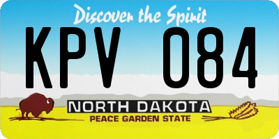 ND license plate KPV084