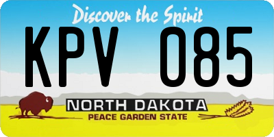 ND license plate KPV085