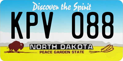 ND license plate KPV088