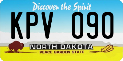 ND license plate KPV090