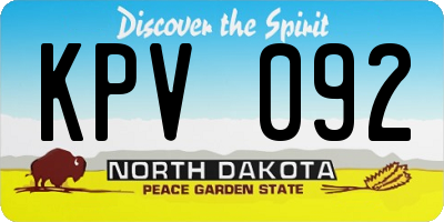 ND license plate KPV092