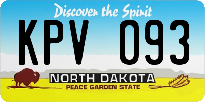 ND license plate KPV093