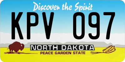 ND license plate KPV097