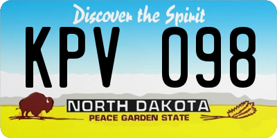 ND license plate KPV098