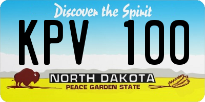 ND license plate KPV100