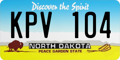 ND license plate KPV104