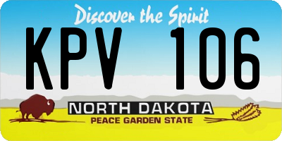 ND license plate KPV106