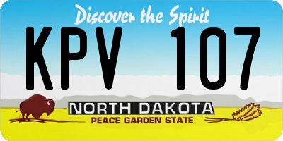 ND license plate KPV107