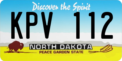 ND license plate KPV112