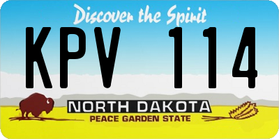 ND license plate KPV114