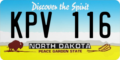 ND license plate KPV116