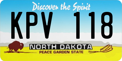 ND license plate KPV118