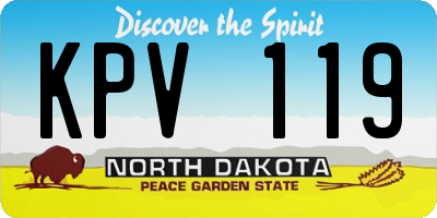 ND license plate KPV119