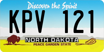 ND license plate KPV121