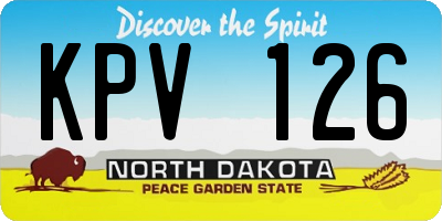 ND license plate KPV126