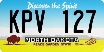ND license plate KPV127