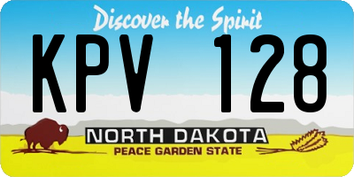 ND license plate KPV128