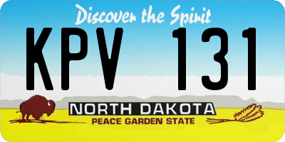 ND license plate KPV131