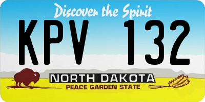 ND license plate KPV132