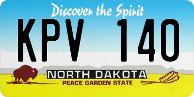 ND license plate KPV140