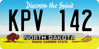ND license plate KPV142