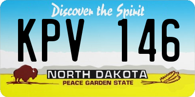 ND license plate KPV146