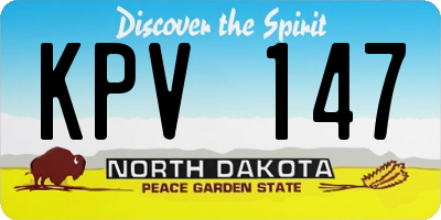ND license plate KPV147