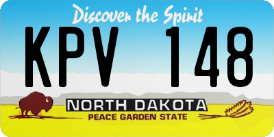 ND license plate KPV148