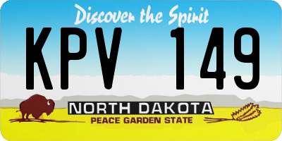 ND license plate KPV149
