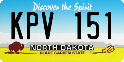 ND license plate KPV151
