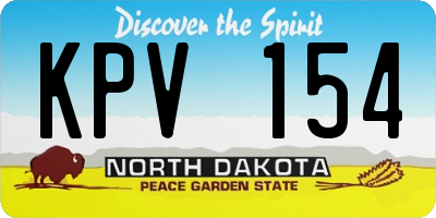 ND license plate KPV154