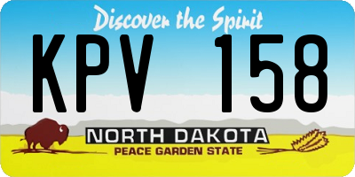 ND license plate KPV158