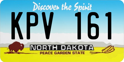 ND license plate KPV161