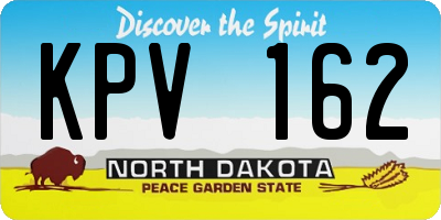 ND license plate KPV162