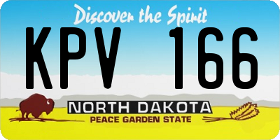 ND license plate KPV166