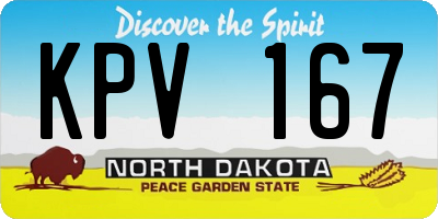 ND license plate KPV167