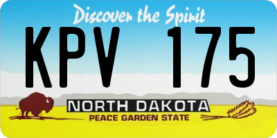 ND license plate KPV175