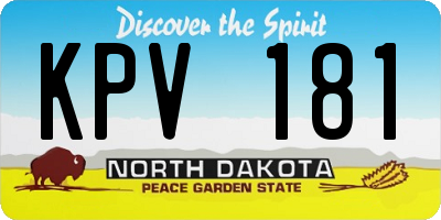 ND license plate KPV181