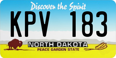 ND license plate KPV183