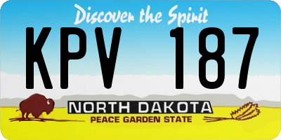 ND license plate KPV187