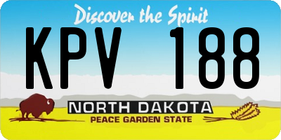 ND license plate KPV188