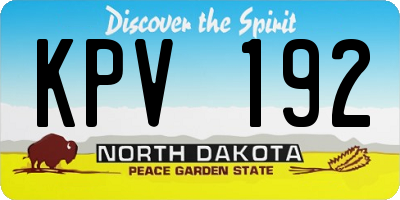 ND license plate KPV192