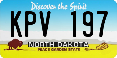 ND license plate KPV197