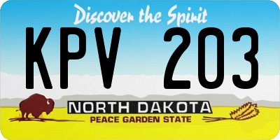 ND license plate KPV203