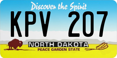 ND license plate KPV207
